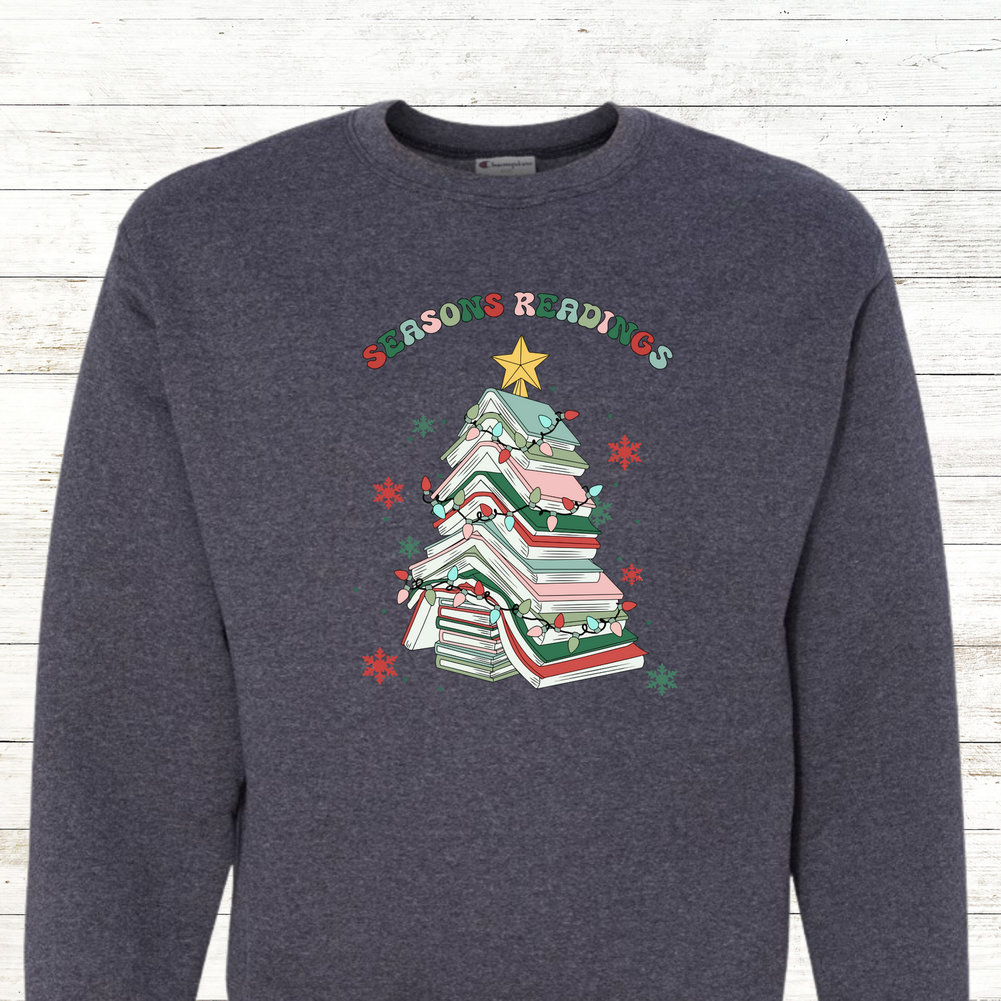 Seasons Reading - Christmas Teacher / Adult Sweatshirt - Back Personalization Option