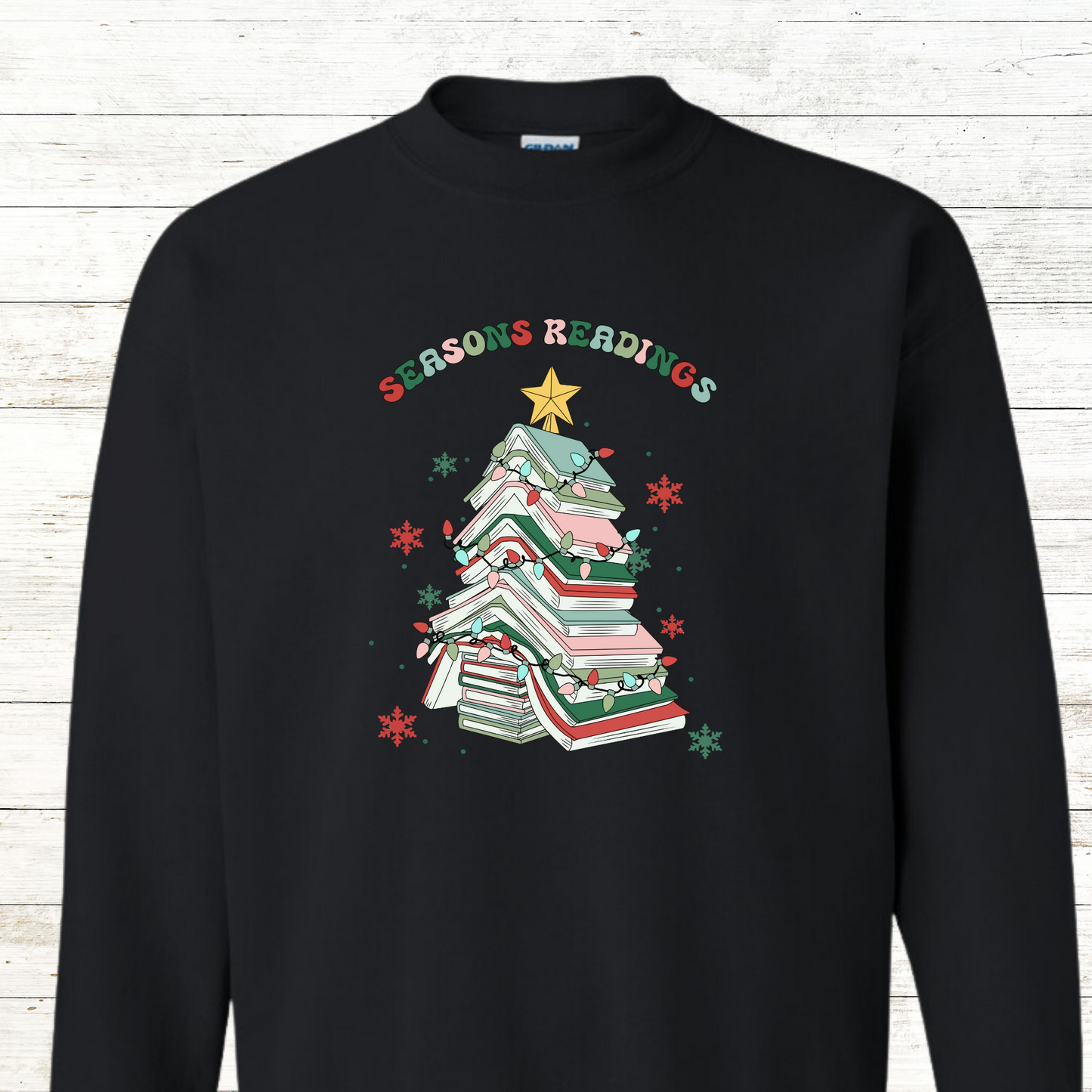 Seasons Reading - Christmas Teacher / Adult Sweatshirt - Back Personalization Option