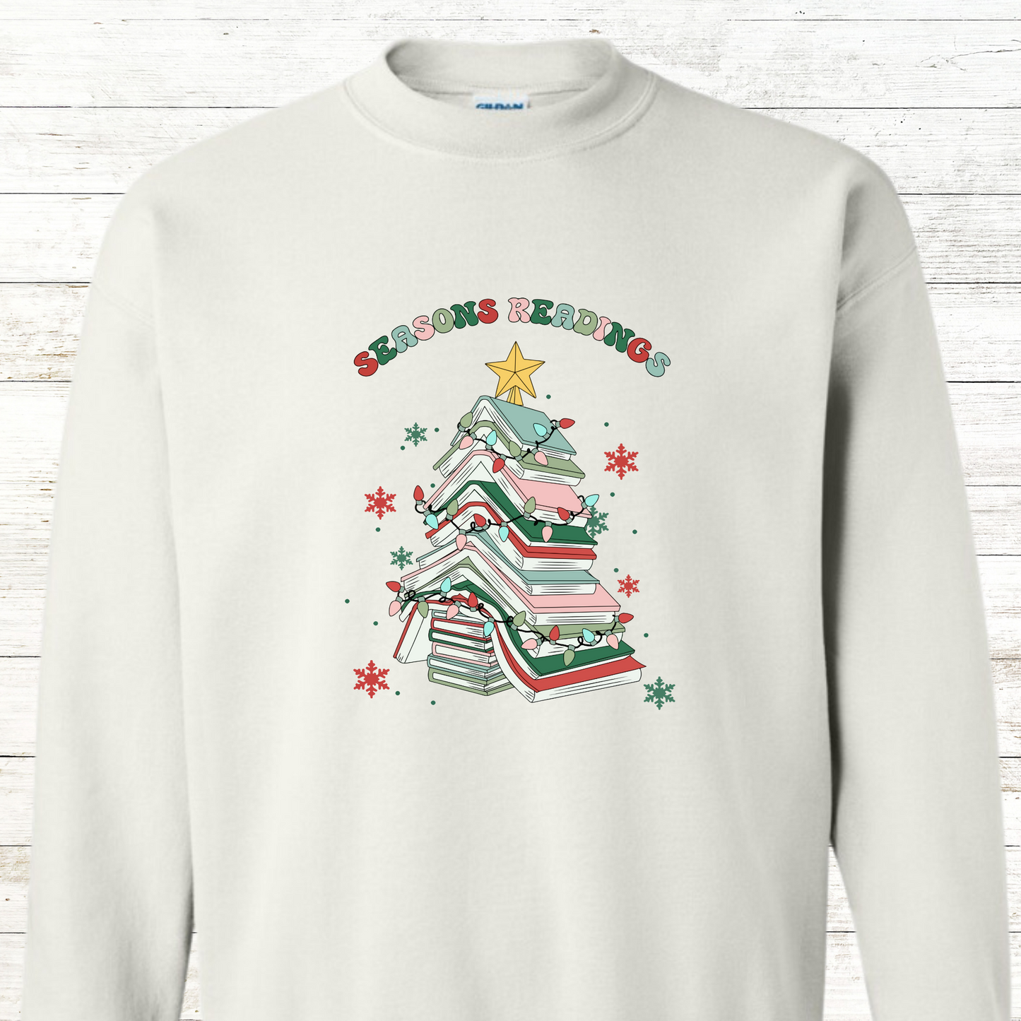 Seasons Reading - Christmas Teacher / Adult Sweatshirt - Back Personalization Option
