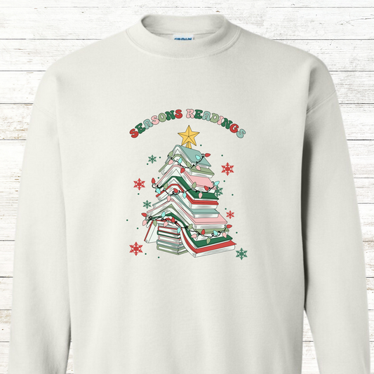 Seasons Reading -  Christmas Teacher / Adult Sweatshirt - Back Personalization Option