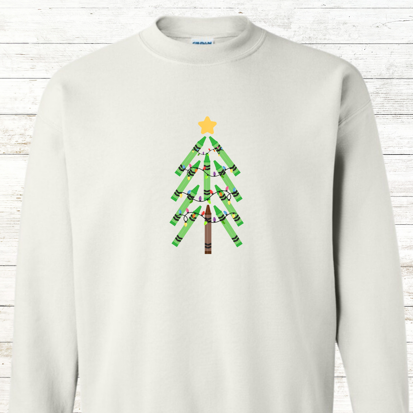 Teacher Christmas Tree - Teacher / Adult Sweatshirt - Back Personalization Option