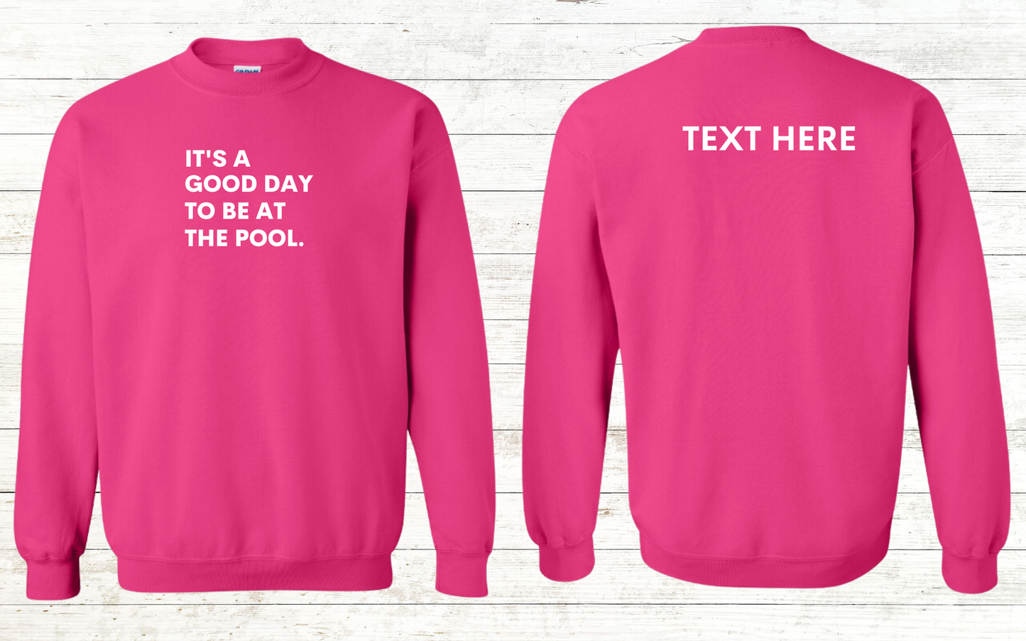It's is a good day to be at the pool. Swimmer Sweatshirt - Personalized