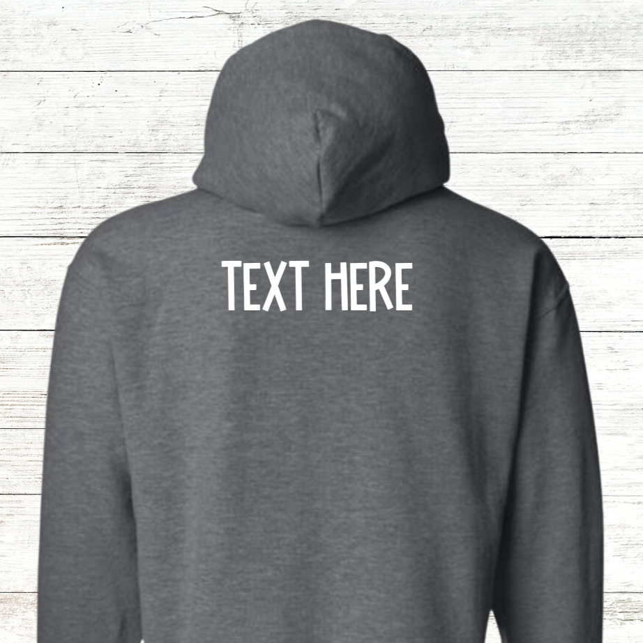 Swim Dad - White Text - Adult Hooded Sweatshirt - Personalized on back