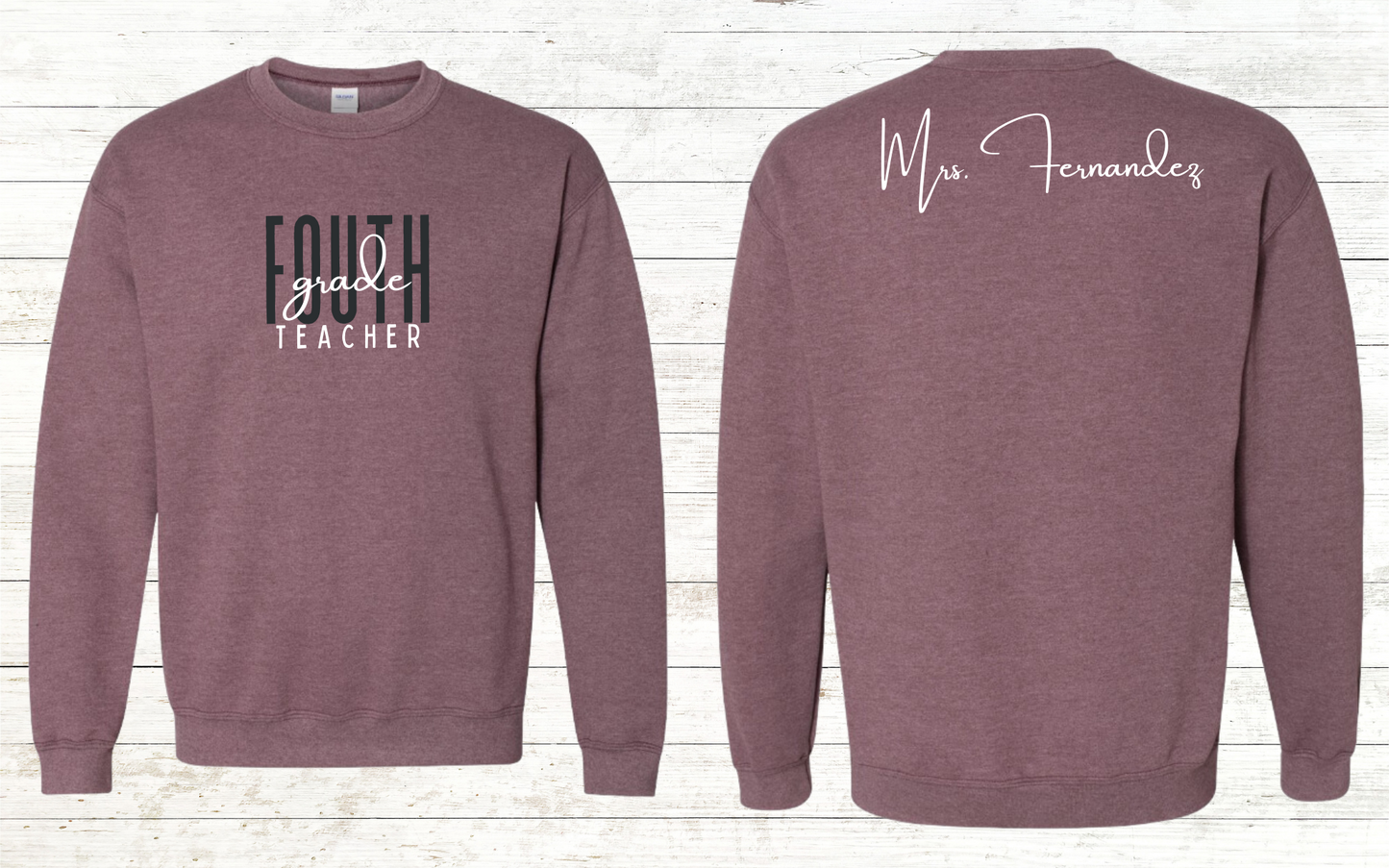 Grade Level Teacher Sweatshirt - Personalized on back