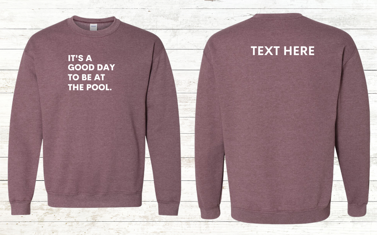It's is a good day to be at the pool. Swimmer Sweatshirt - Personalized