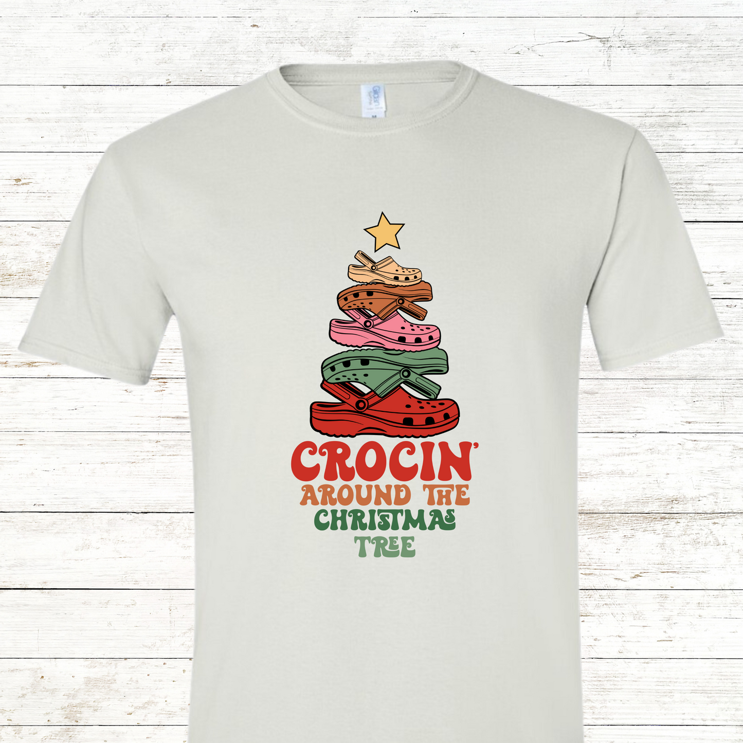 Crocin' Around the Christmas Tree- Adult Crewneck Tee