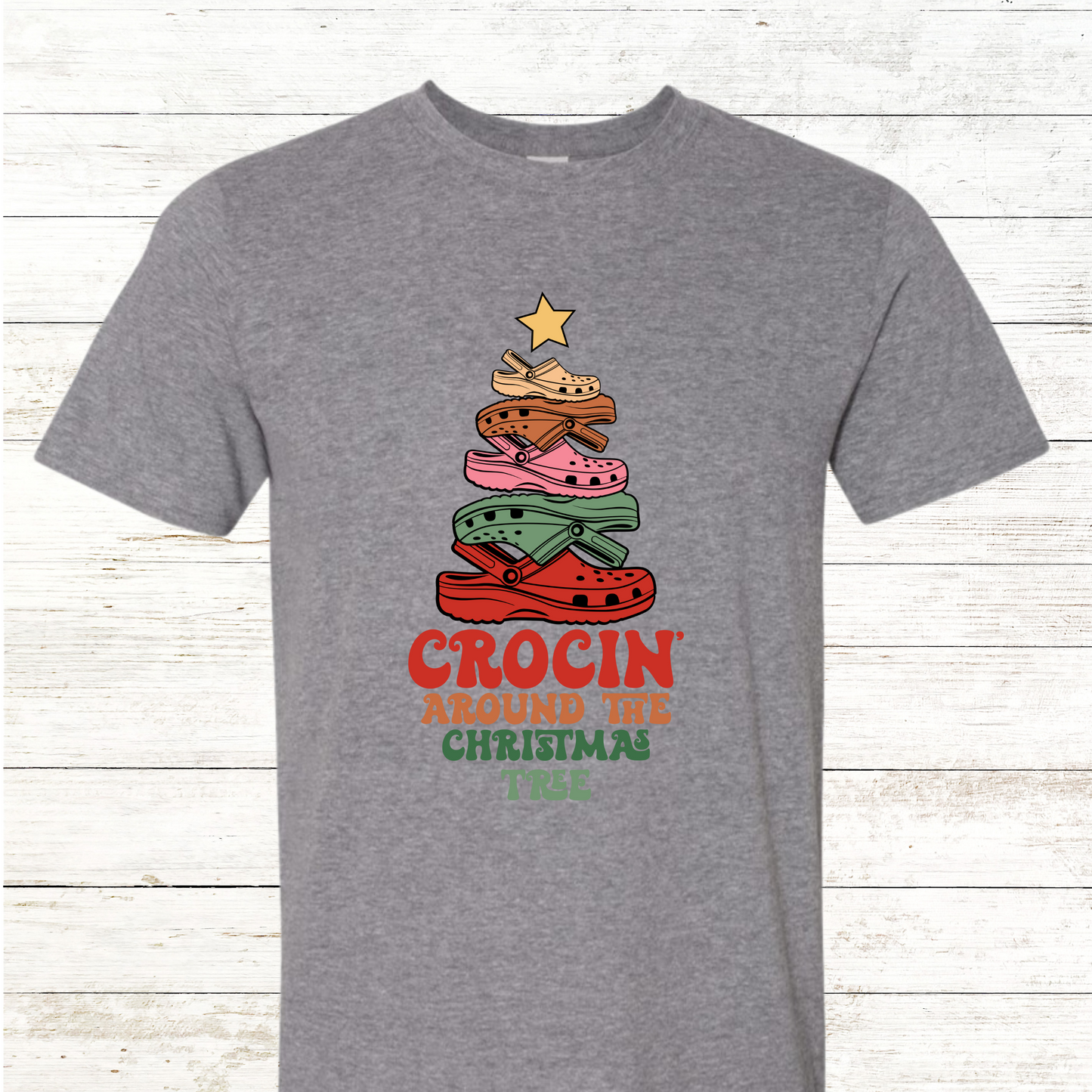 Crocin' Around the Christmas Tree- Adult Crewneck Tee