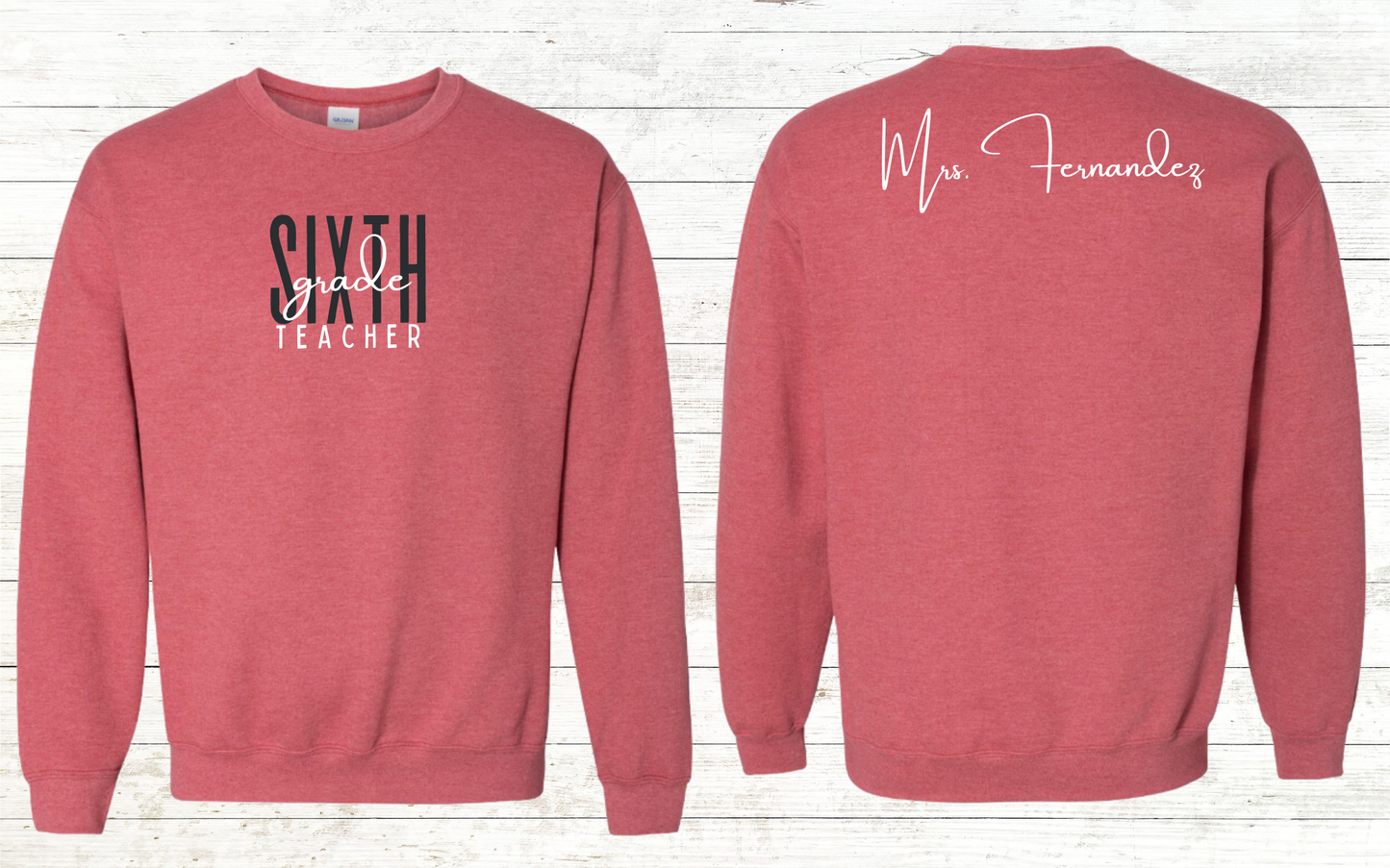 Grade Level Teacher Sweatshirt - Personalized on back