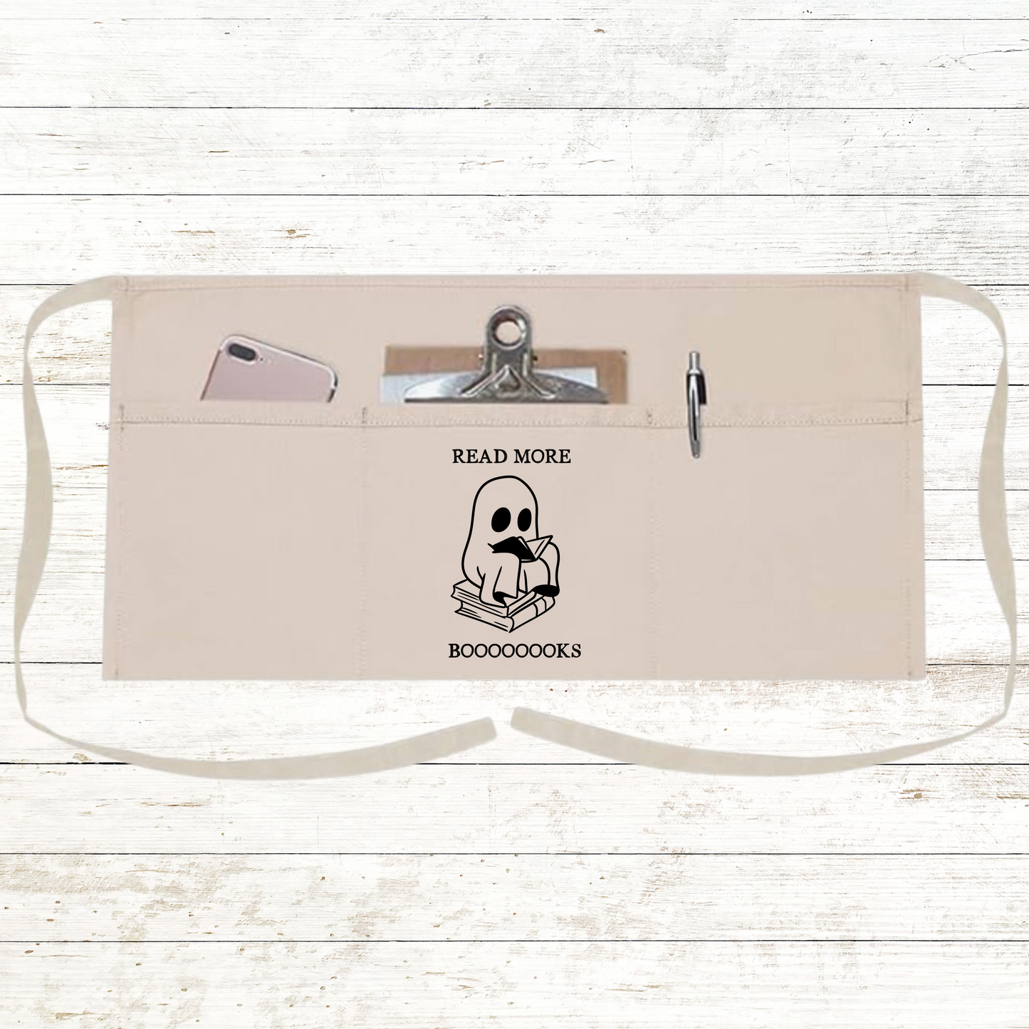 Read More Booooks Halloween Teacher / School Apron with pockets: Halloween
