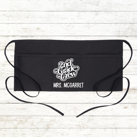Grade Level Crew Teacher Apron with pockets: Personalized