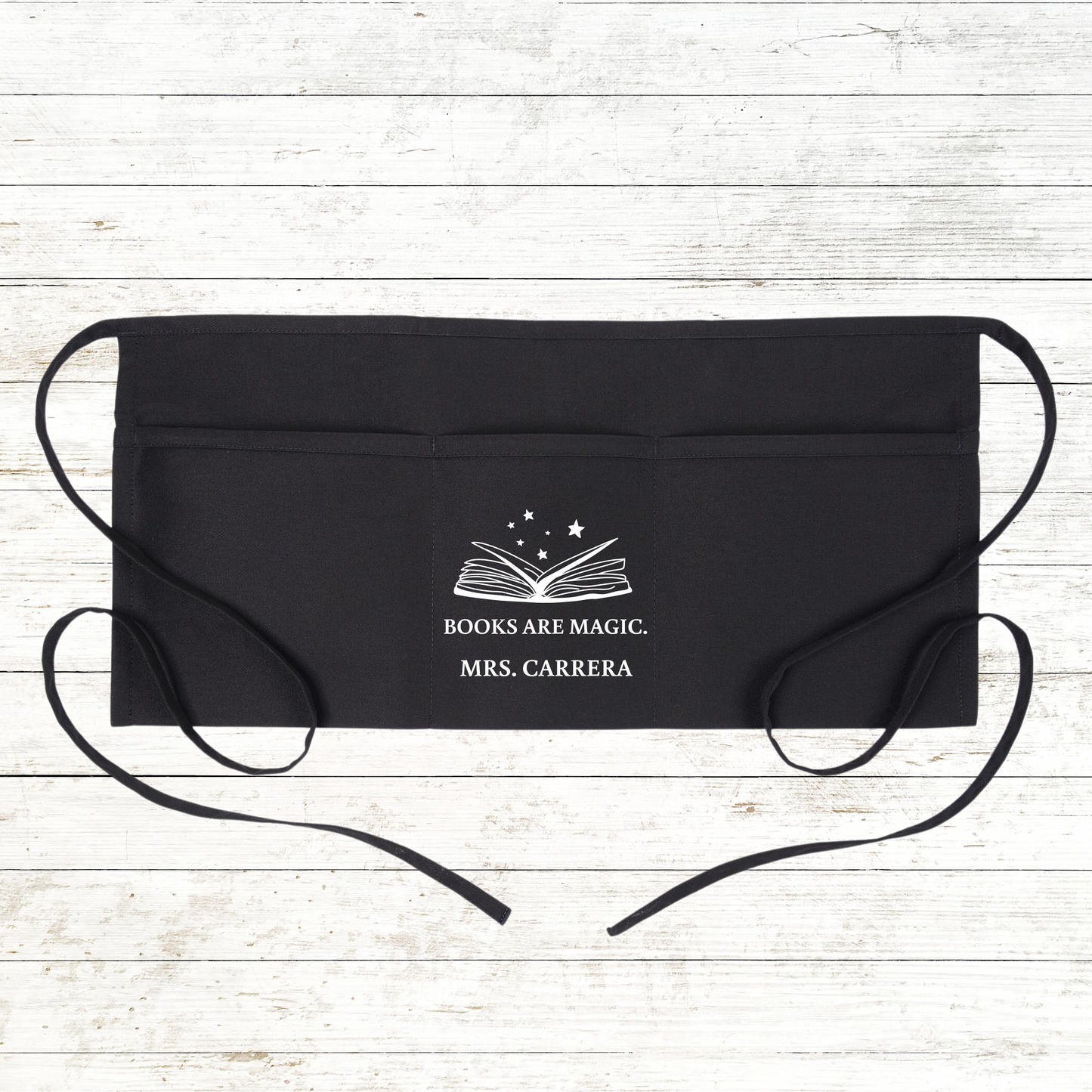 Personalized Teacher / School Apron with pockets: Books are magic.