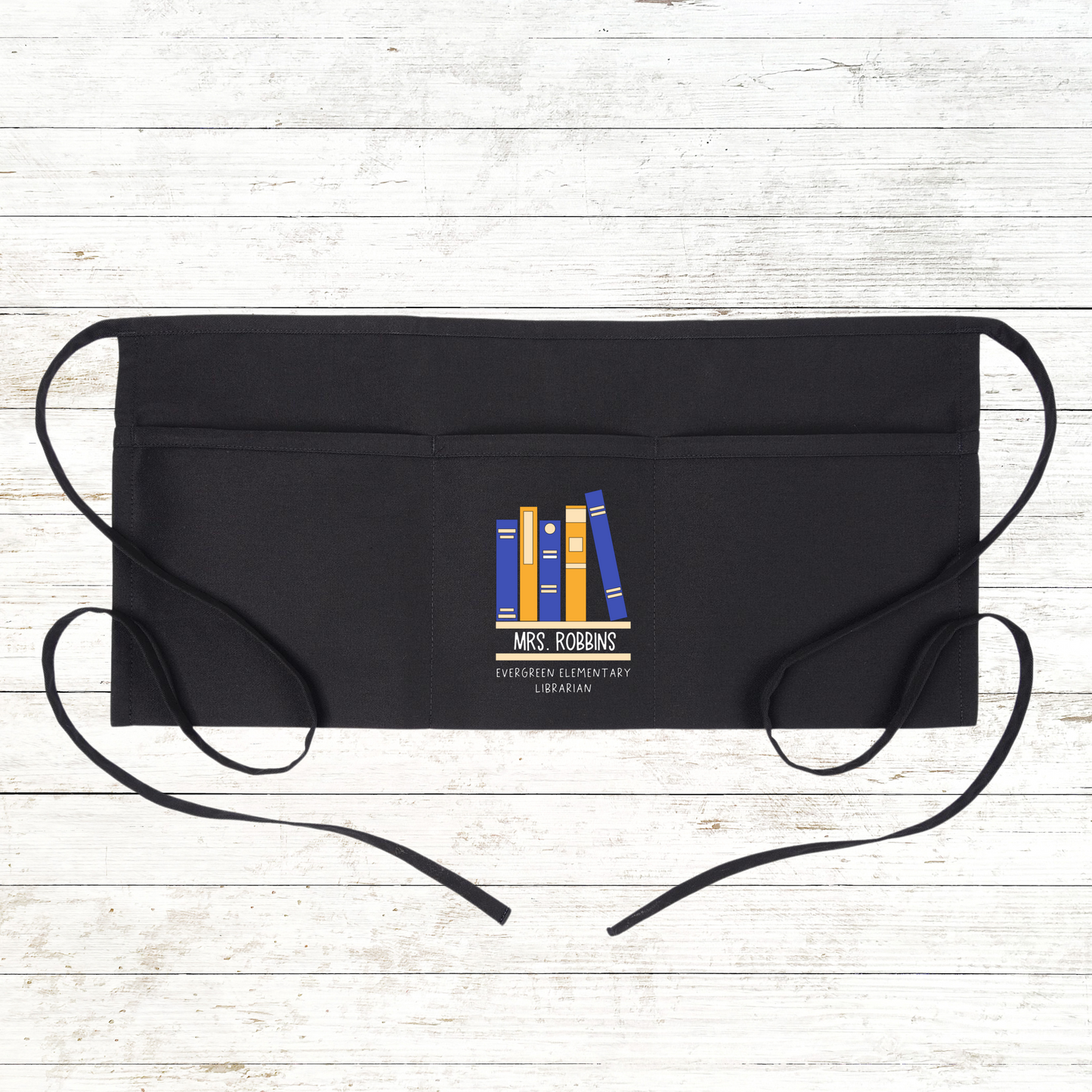 Personalized Teacher Apron with pockets: Librarian
