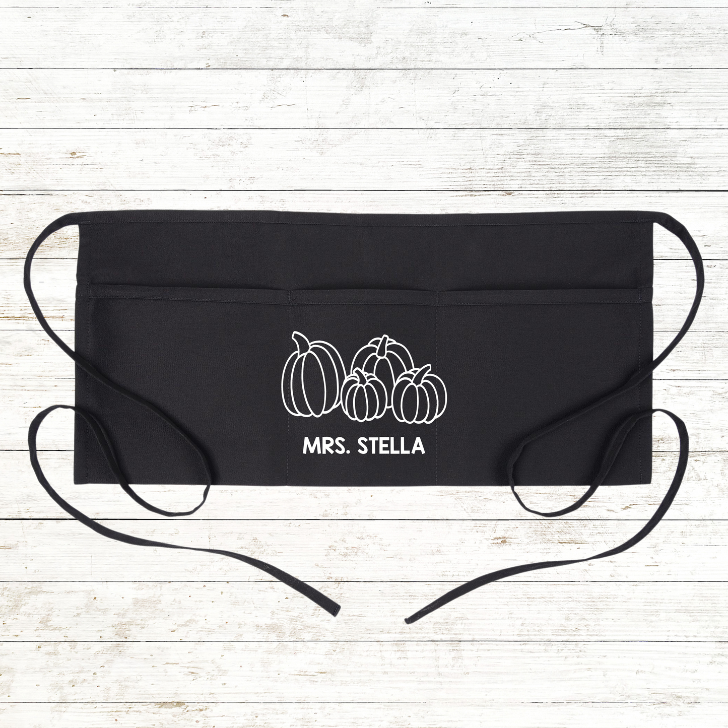 Personalized Teacher Apron with pockets: Fall Pumpkins