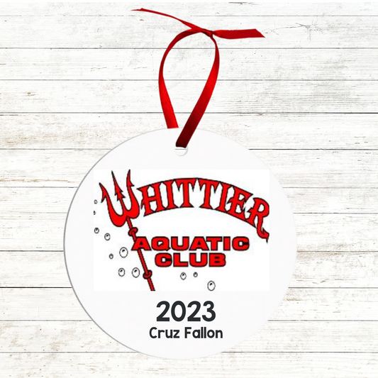 Swim Team Christmas Ornament - Whittier
