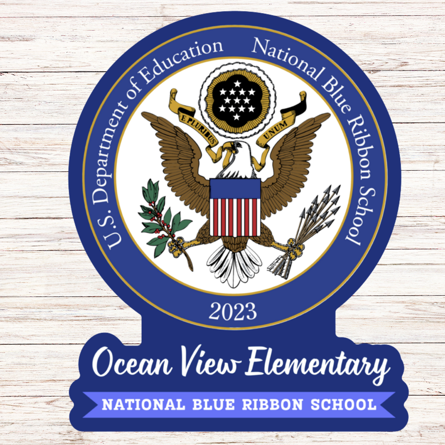 National Blue Ribbon School 3" Waterproof Sticker