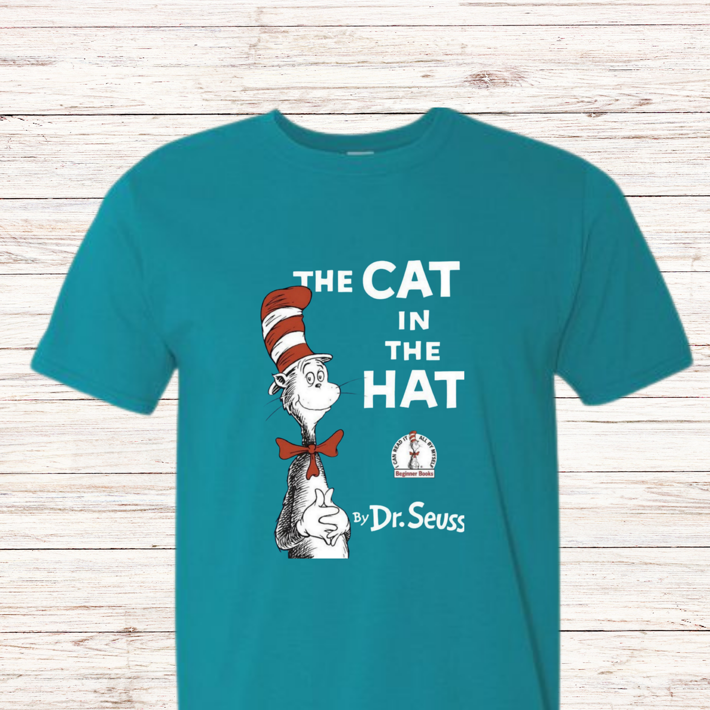 Whimsical Striped Hat Shirt - Cat in Hat Teacher Tee