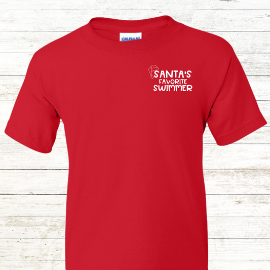 Santa's Favorite Swimmer Pocket Logo