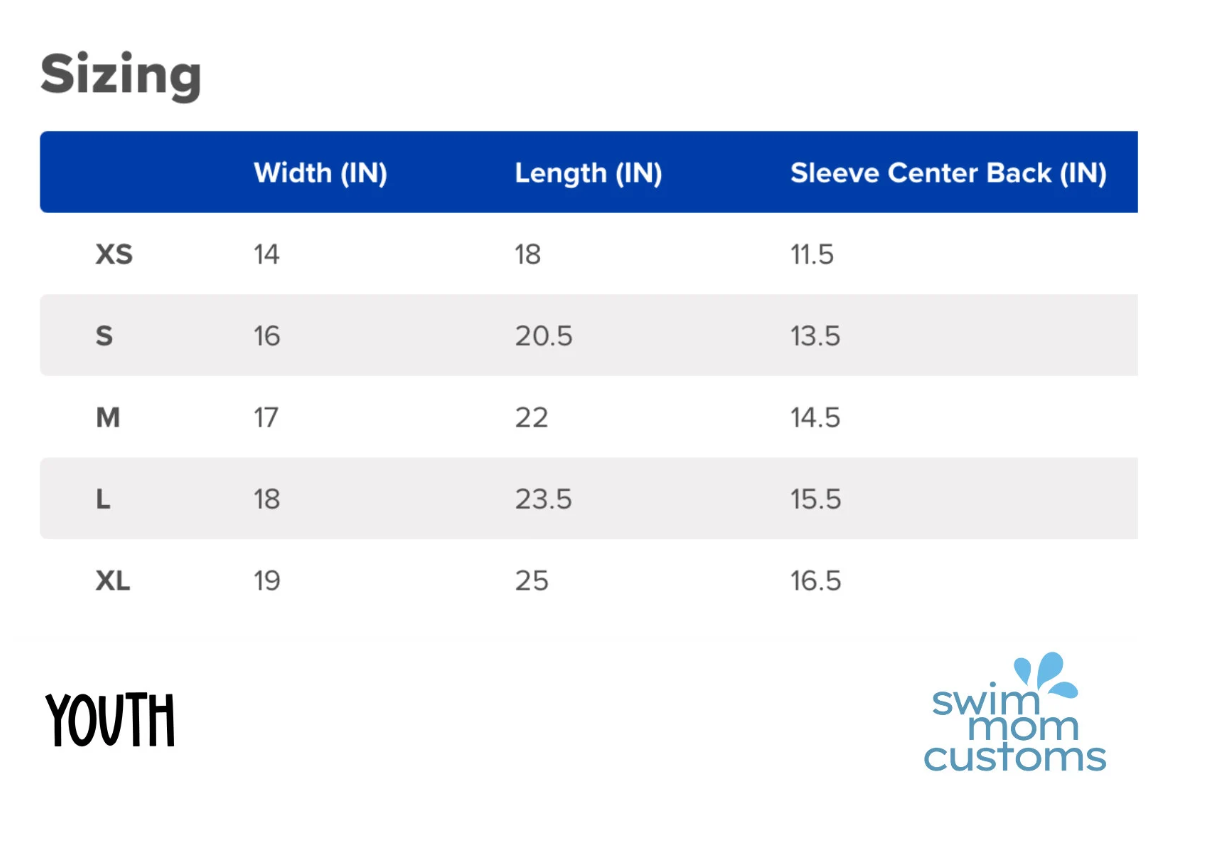 Swim Cousin Youth Shirt - Free Shipping - Back of Shirt Personalization Option: Youth Crewneck Tee
