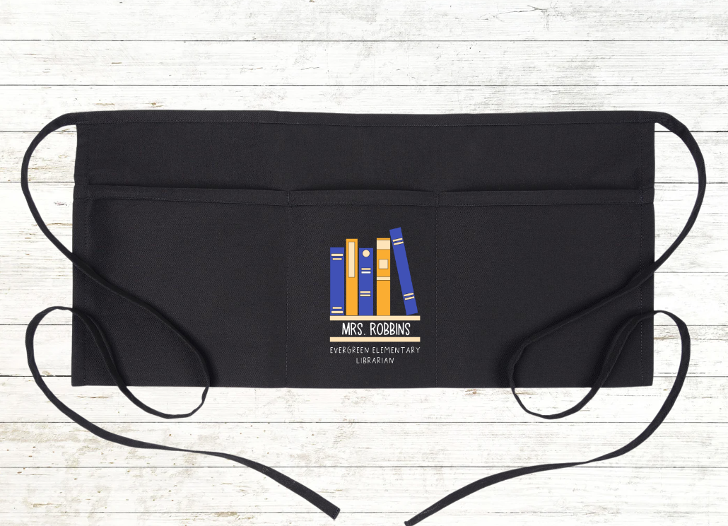 Personalized Teacher Apron with pockets: Librarian