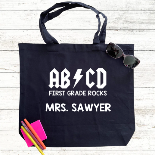 ABCD Teacher Tote Bag - Personalized Teacher Gift