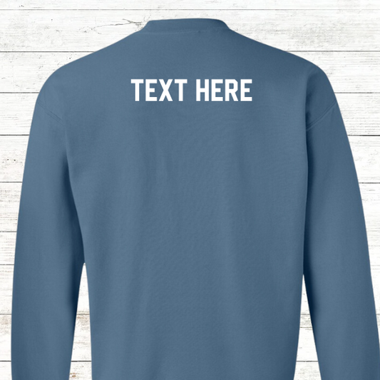Swim Dad - Butterfly Stroke - White Text - Adult Sweatshirt - Personalized on back