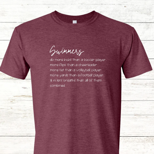 Swimmers: Flips, Kicks, Sets, & Yards - Swimmer Shirt - Adult Crewneck Tee