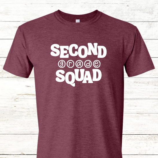 Personalized Grade Level Squad - School Spirit - Adult Crewneck Tee