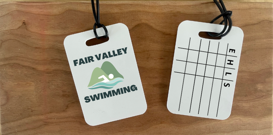 Reusable swim meet heat tags with personalization Option: Fair Valley