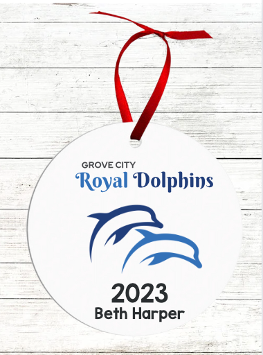 Swim Team Christmas Ornament - Grove City Royal Dolphins