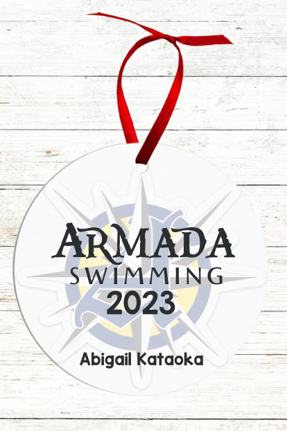 Personalized Swimmer Christmas Ornament - Includes Best Swim Times 2023 - Armada