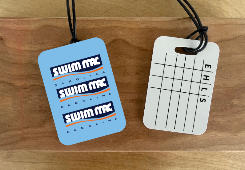 Reusable swim meet heat tags: Swim Mac Carolina