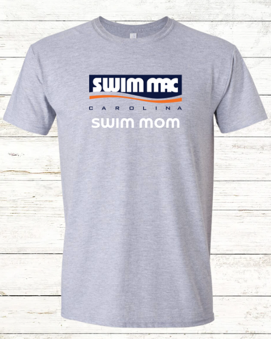 Swim Mac Swim Mom - Dad - Grandma- Grandpa- Adult Swimmer Crewneck  Tee
