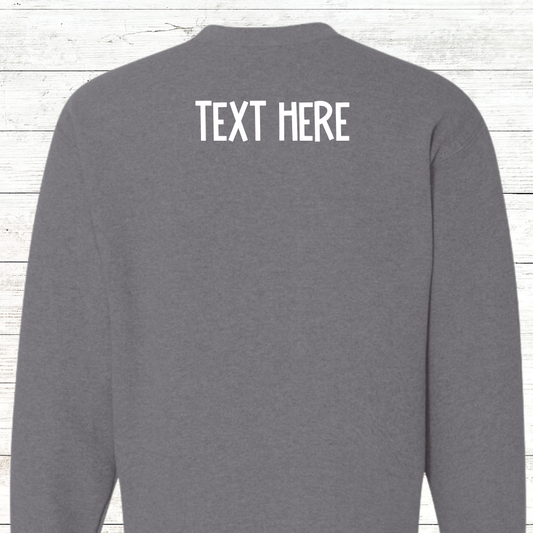 Sorry. Can't. Swim. Meets. - Color Text - Adult Sweatshirt - Personalized on back