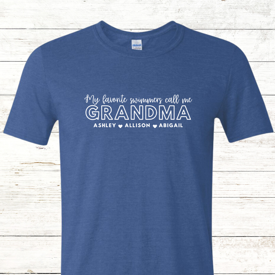 My Favorite Swimmers Call Me Grandma Adult Crewneck Tee