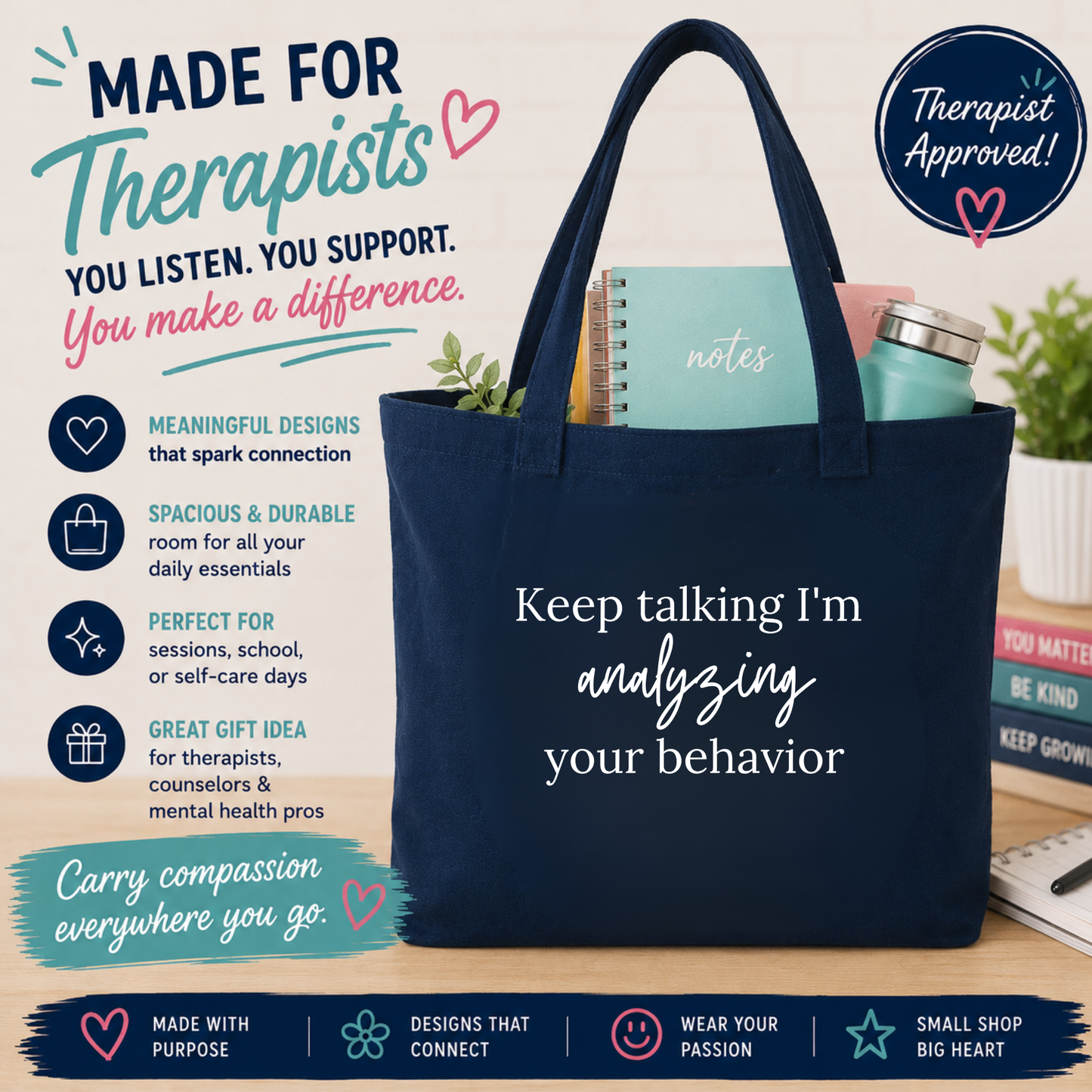 Keep talking I'm analyzing your behavior tote bag