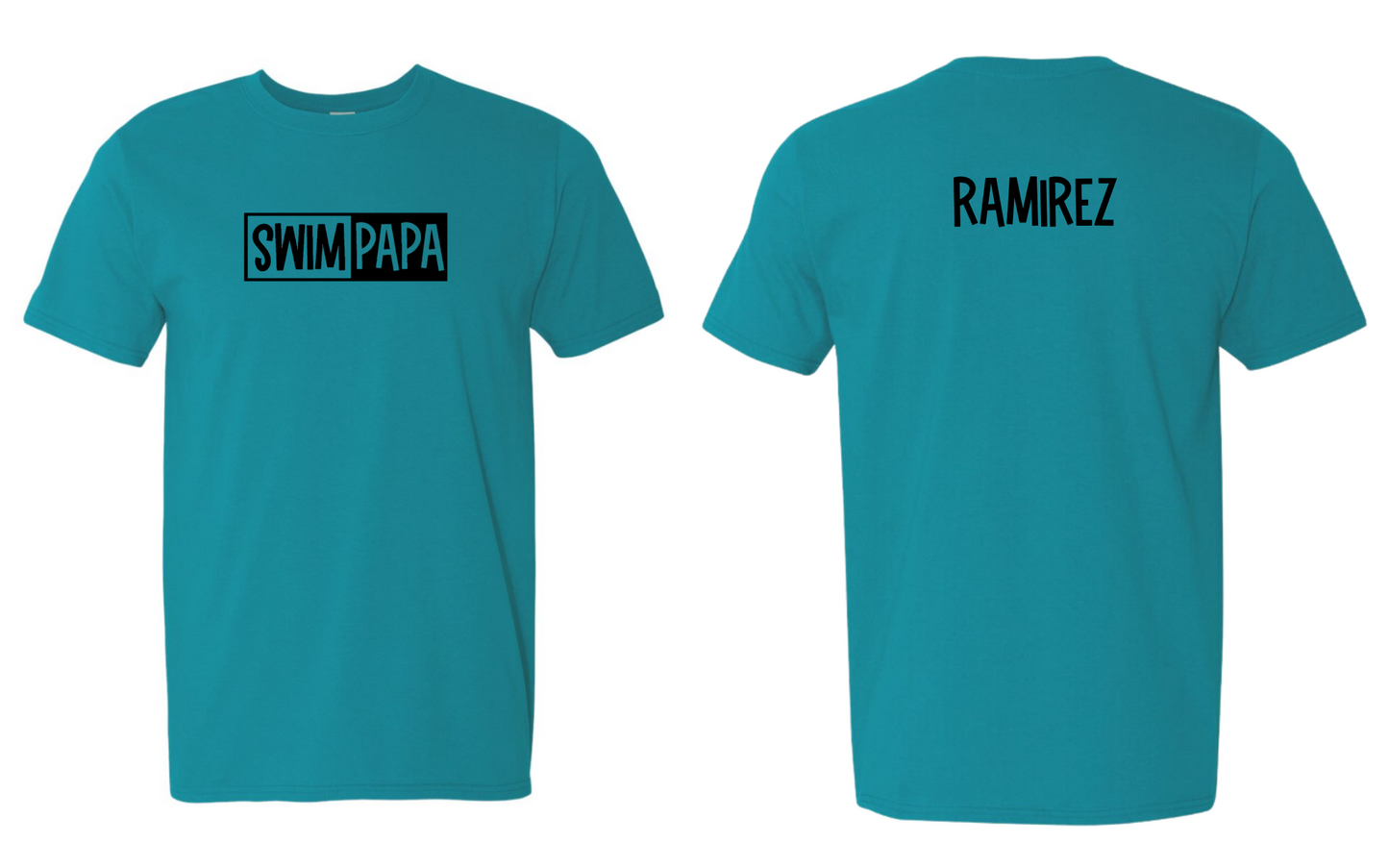 Swim Papa Shirt Adult Crewneck Tee (Black Font)