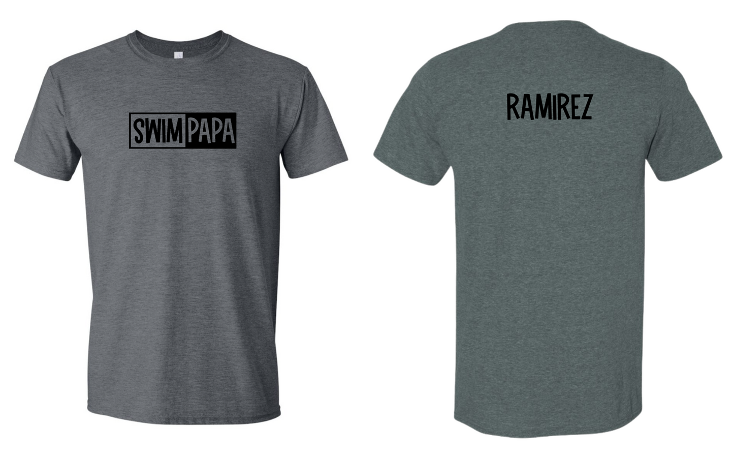 Swim Papa Shirt Adult Crewneck Tee (Black Font)