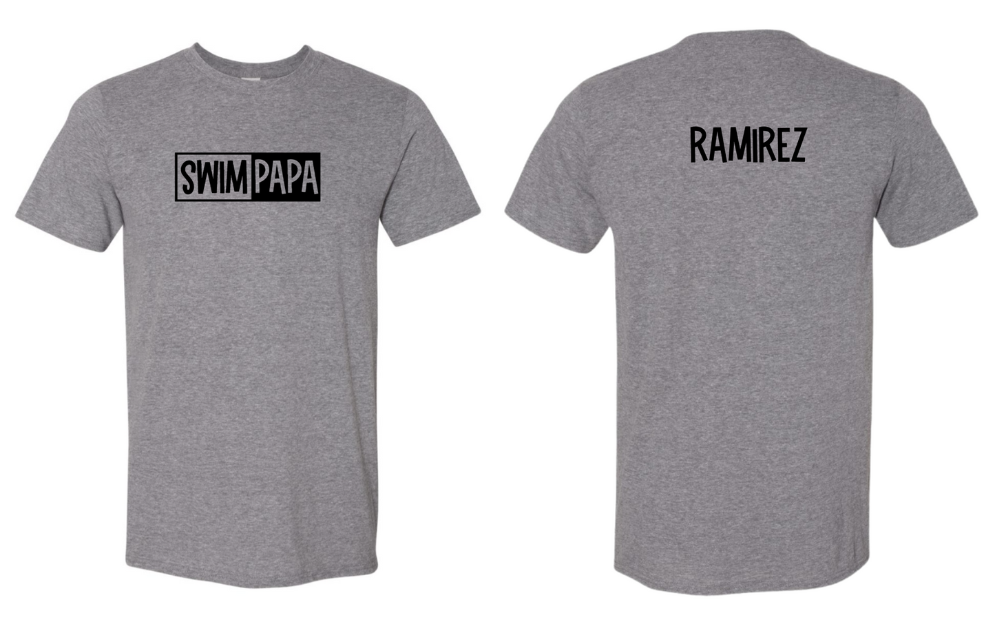 Swim Papa Shirt Adult Crewneck Tee (Black Font)