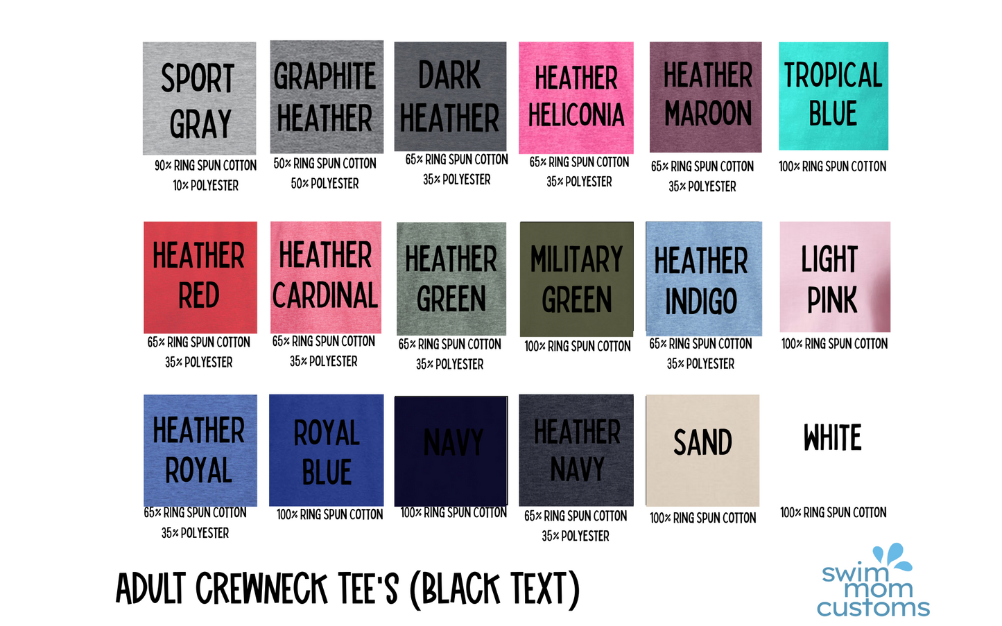 Swim Papa Shirt Adult Crewneck Tee (Black Font)