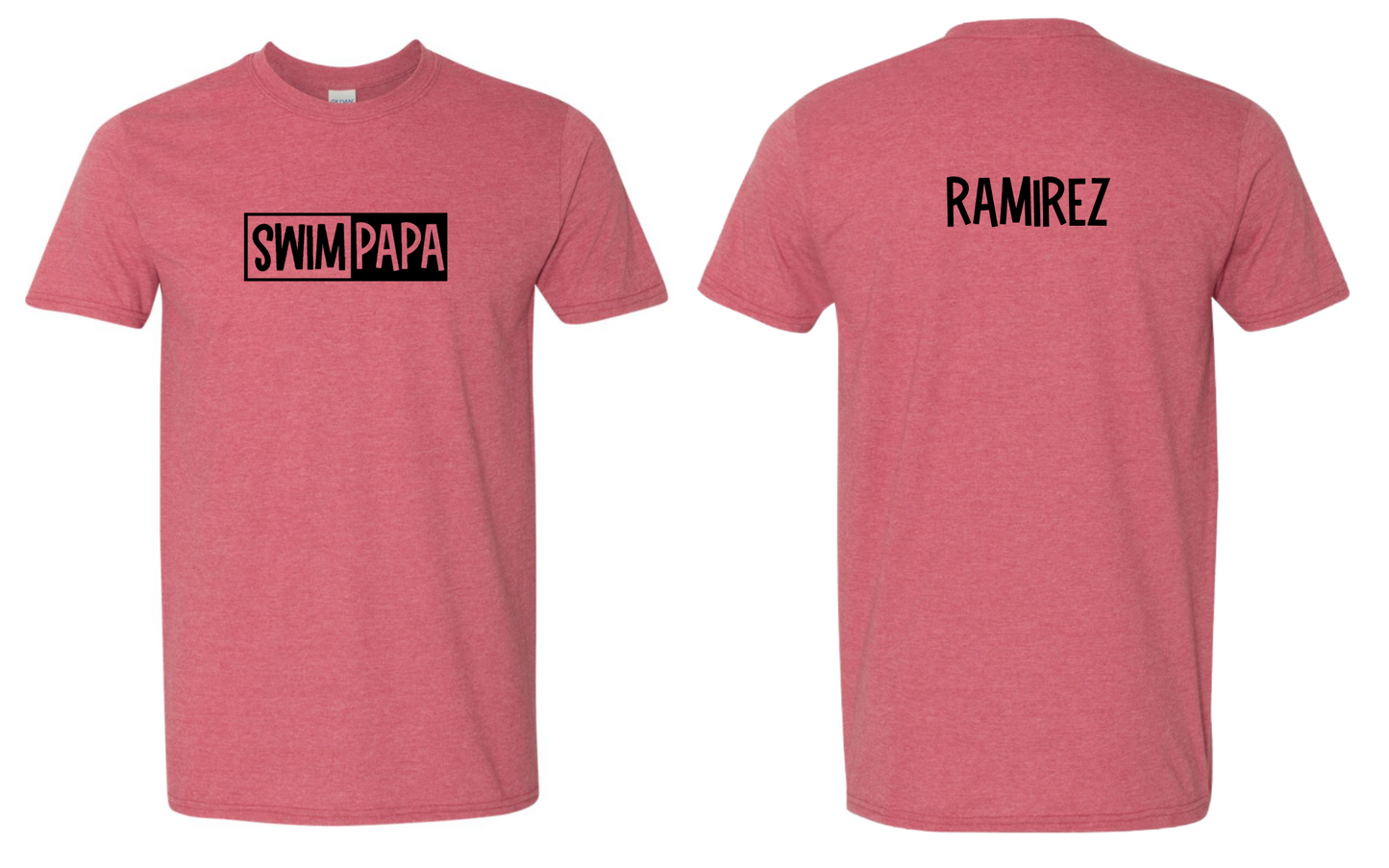 Swim Papa Shirt Adult Crewneck Tee (Black Font)