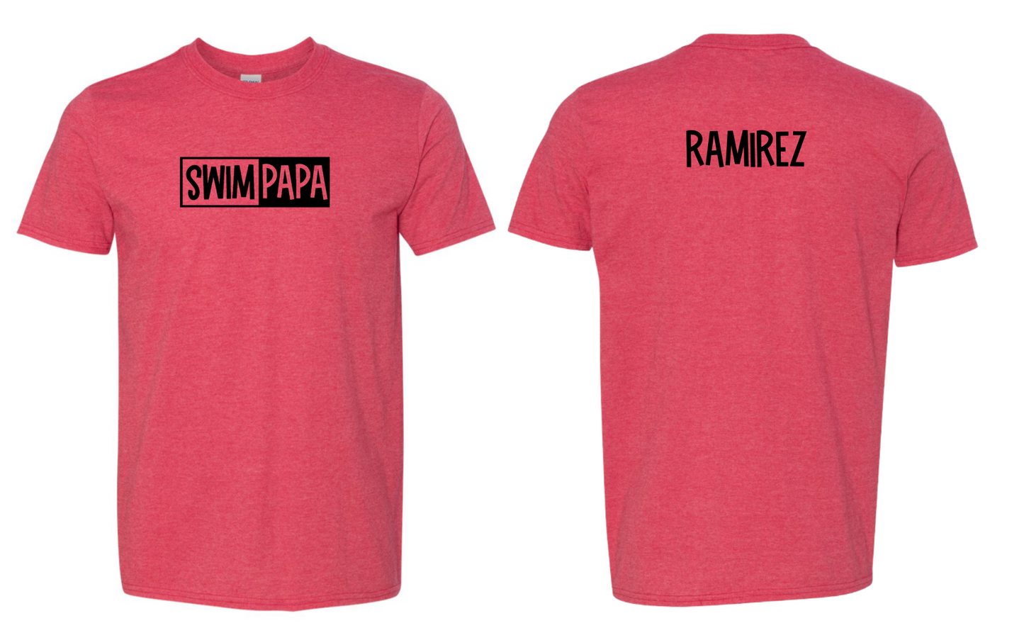 Swim Papa Shirt Adult Crewneck Tee (Black Font)