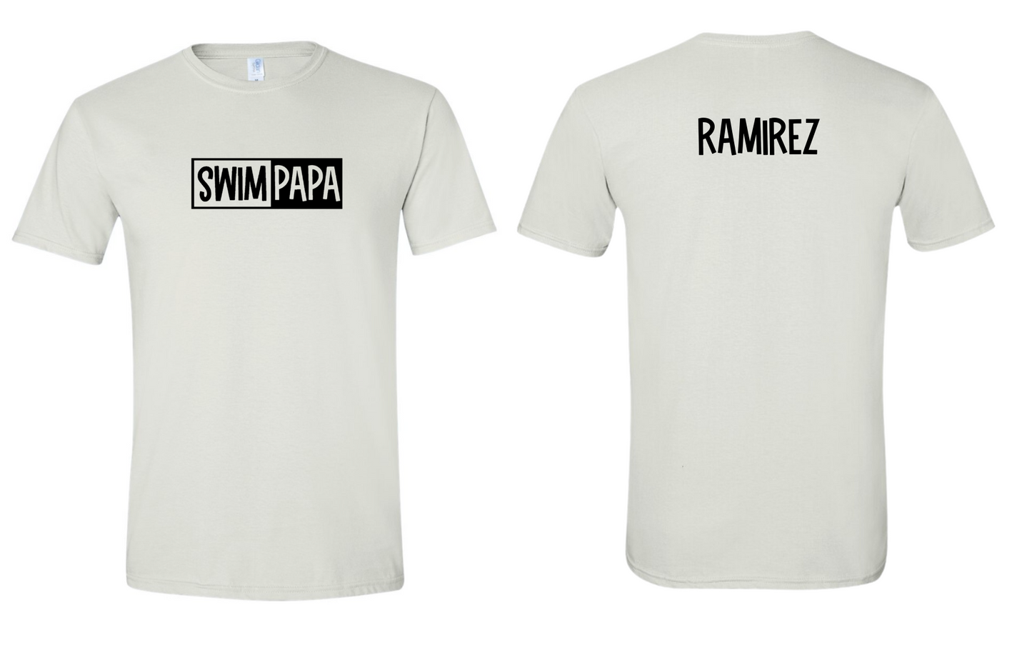 Swim Papa Shirt Adult Crewneck Tee (Black Font)