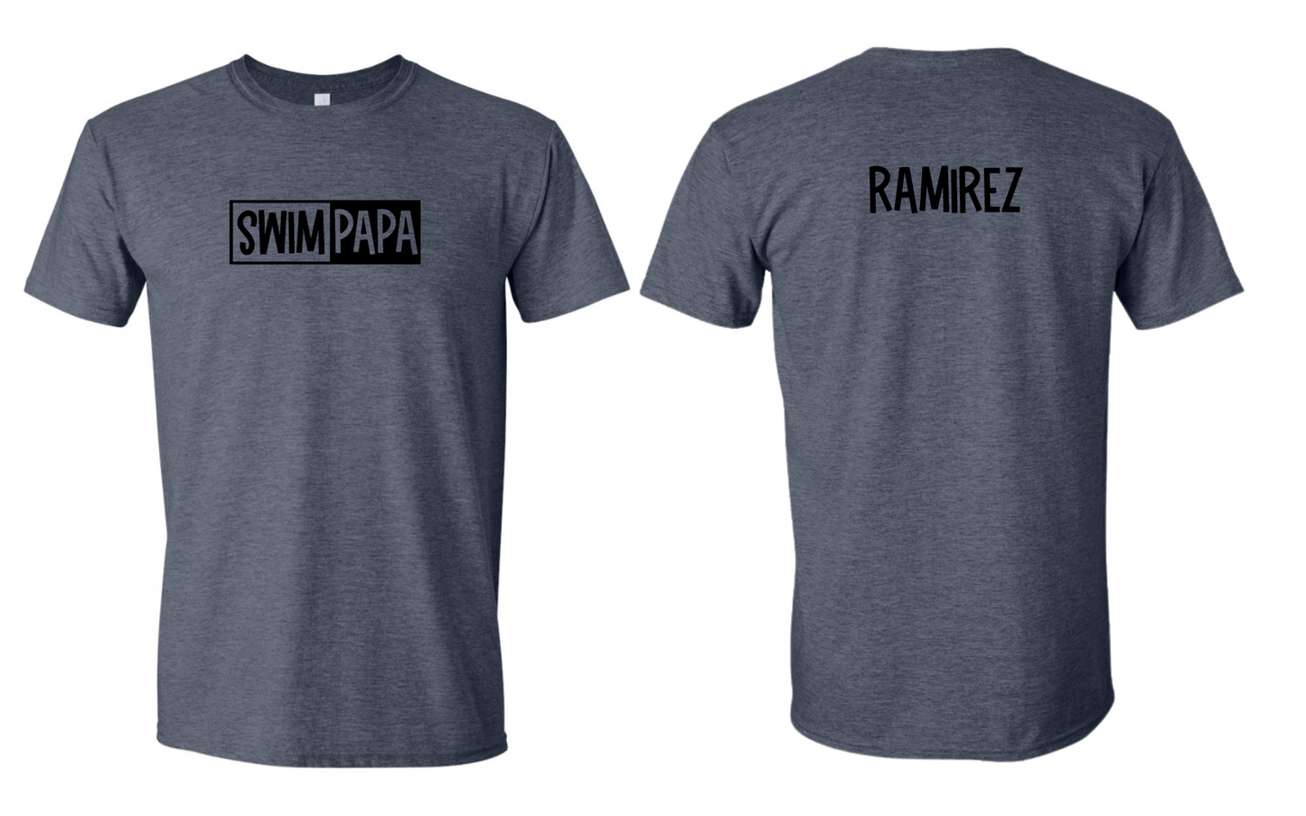 Swim Papa Shirt Adult Crewneck Tee (Black Font)