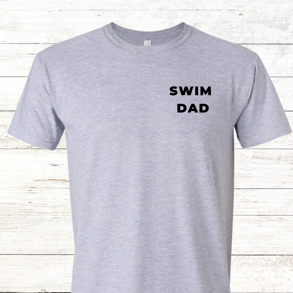 Swim Dad Club - Official Member- Back Design - Adult Crewneck Tee