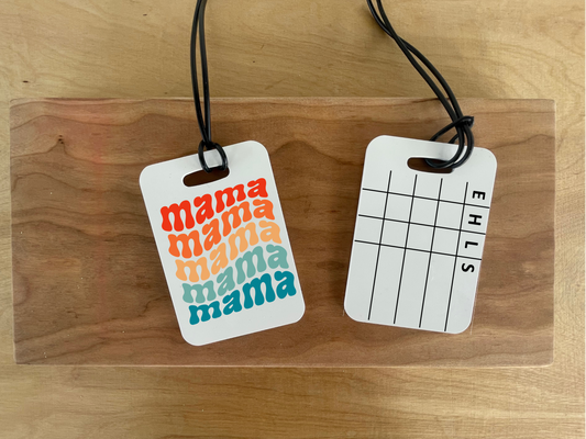 Reusable swim meet heat tag: mama design