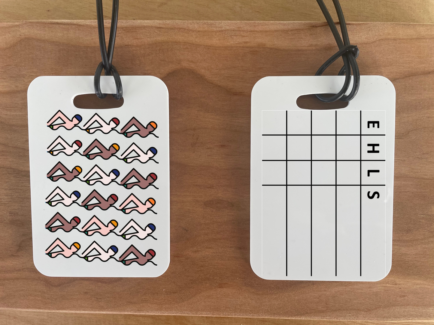 Reusable swim meet heat tag: Swimmers