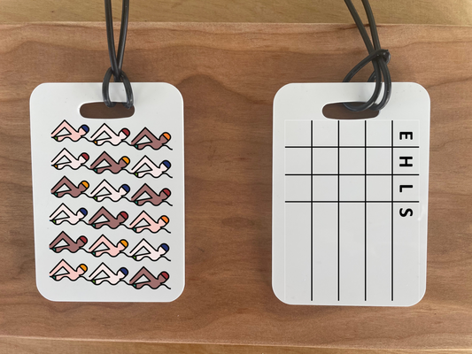 Reusable swim meet heat tag: Swimmers