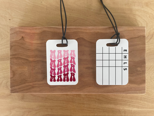 Reusable swim meet heat tag: mama design #2