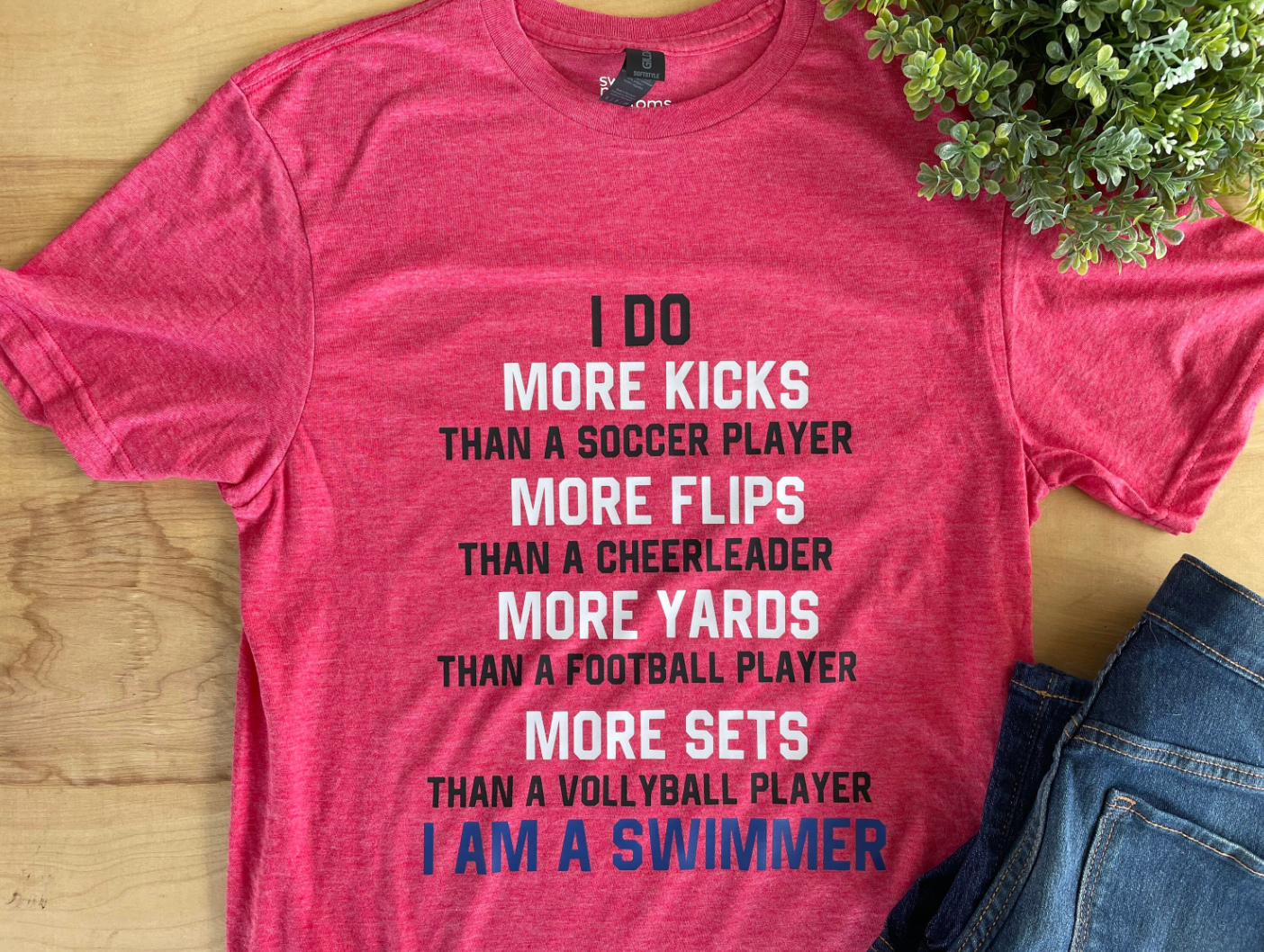 Kicks, Flips, Yards, & Sets : Swimmer Adult Crewneck Tee