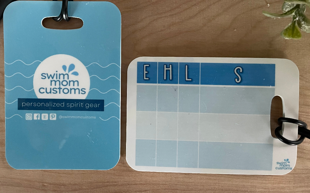 Reusable swim meet heat tags: Swim Mom Customs #2